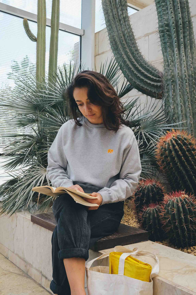 Organic Essential Sweater Heather Gray