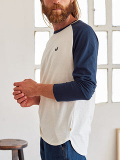 Likuri Long Sleeved T-Shirt Natural White And Navy