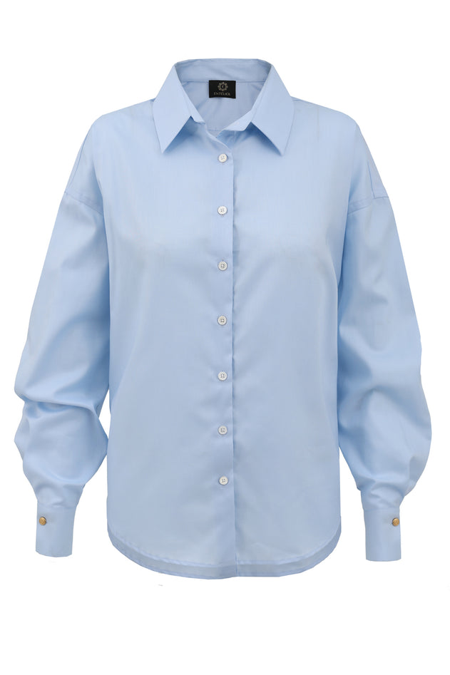 Klassiek Blauw Effen Overhemd