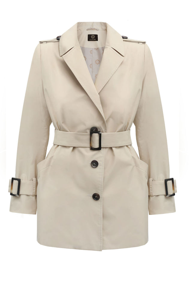 Enteliér Short Trench Coat Beige