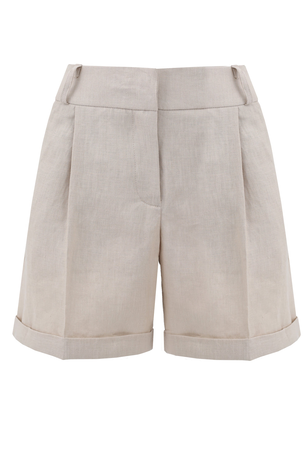 Lniane Linnen Korte broek Beige