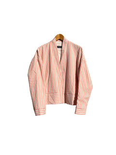 Kimono Jacket Jacquard White/Light Pink