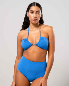 Strappy Bandeau Bikini Top Sky Blue