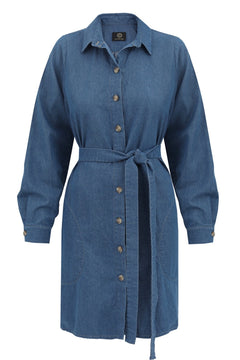 Denim overhemd jurk