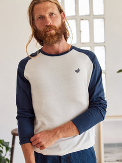 Likuri Long Sleeved T-Shirt Natural White And Navy