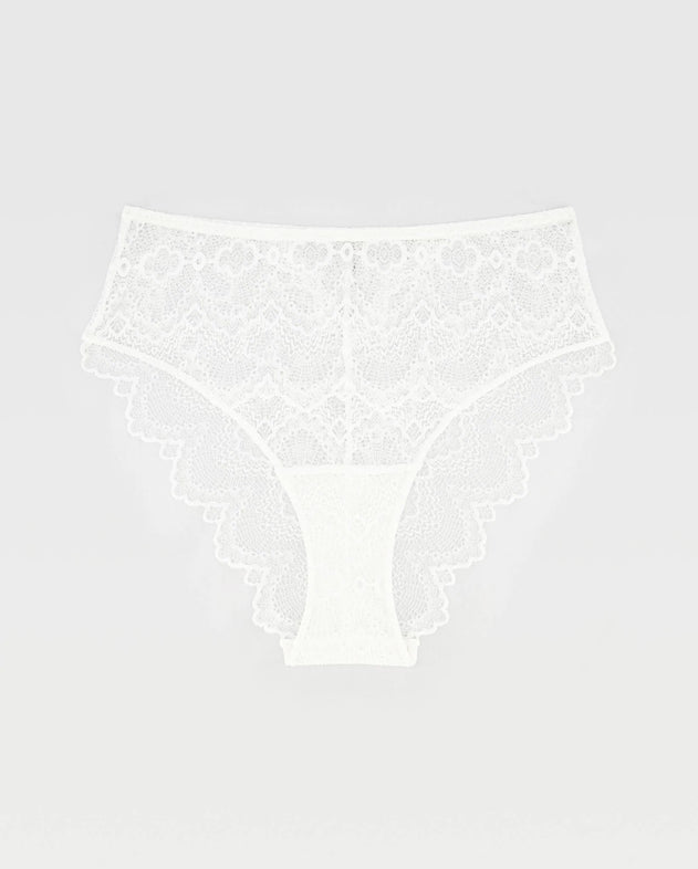 Lace High Cut -slip Blanche White