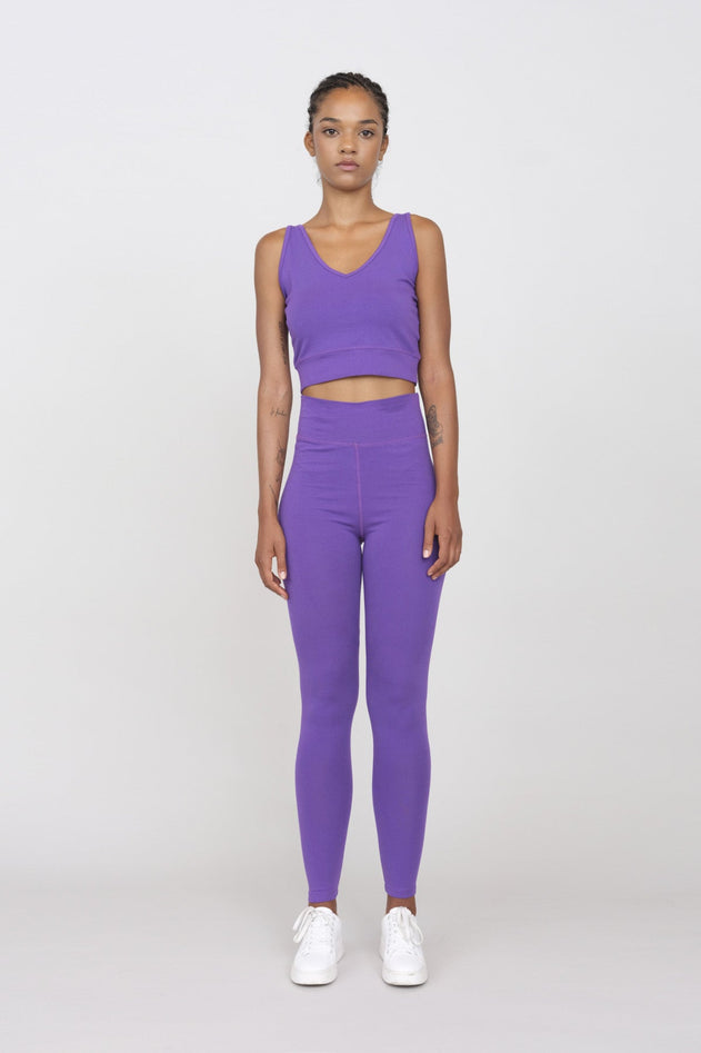 Sporty Set Leggings And Top Purple