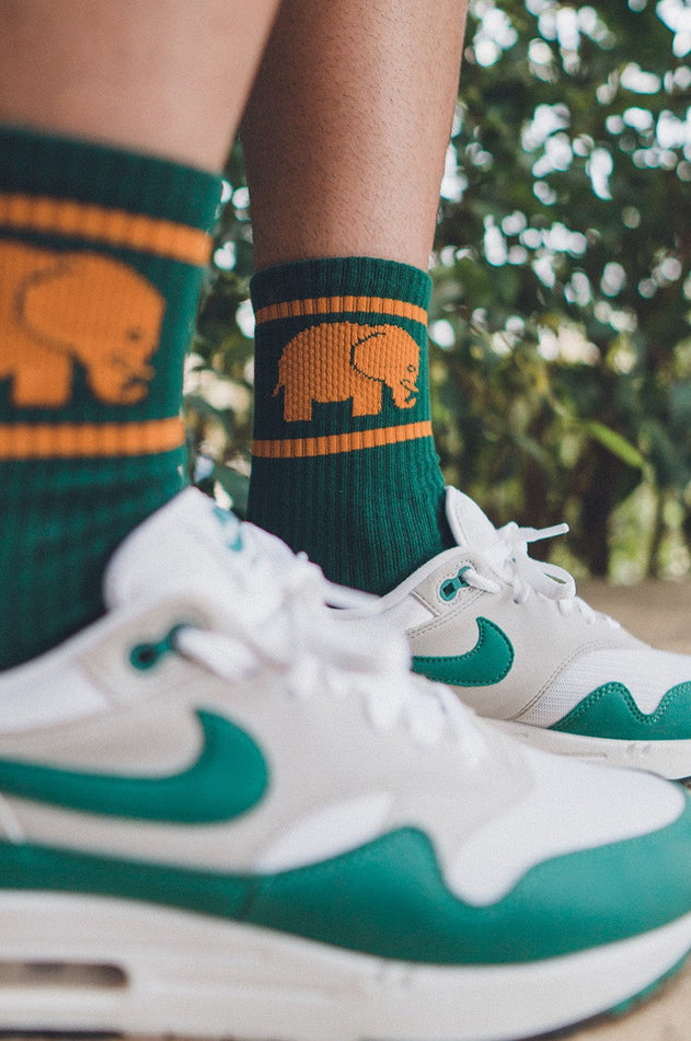 Groene biologische katoenen atletische sokken