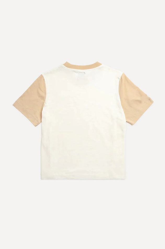 Dames Color Block T-shirt Natural