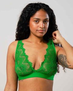 Kanten Plunge Bralette Green Ivy