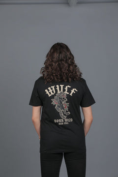Black Rose Wulf T-shirt zwart