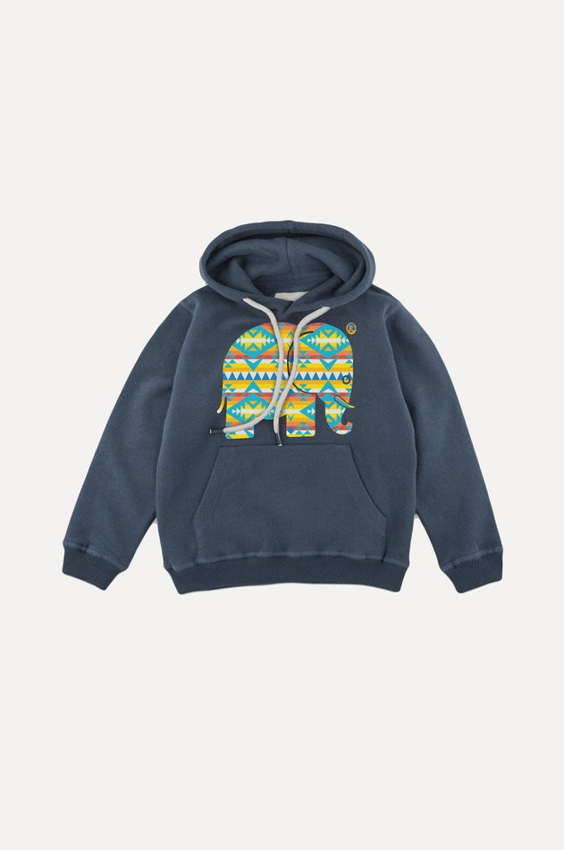 Kid's Organic Navajo Hoodie Blue