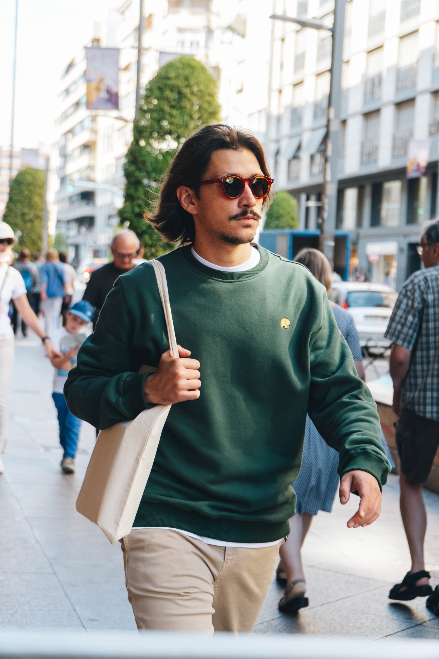 Organische essentiële sweater groenere weiden