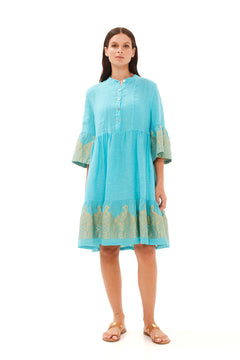Cami Linen Dress Turquoise