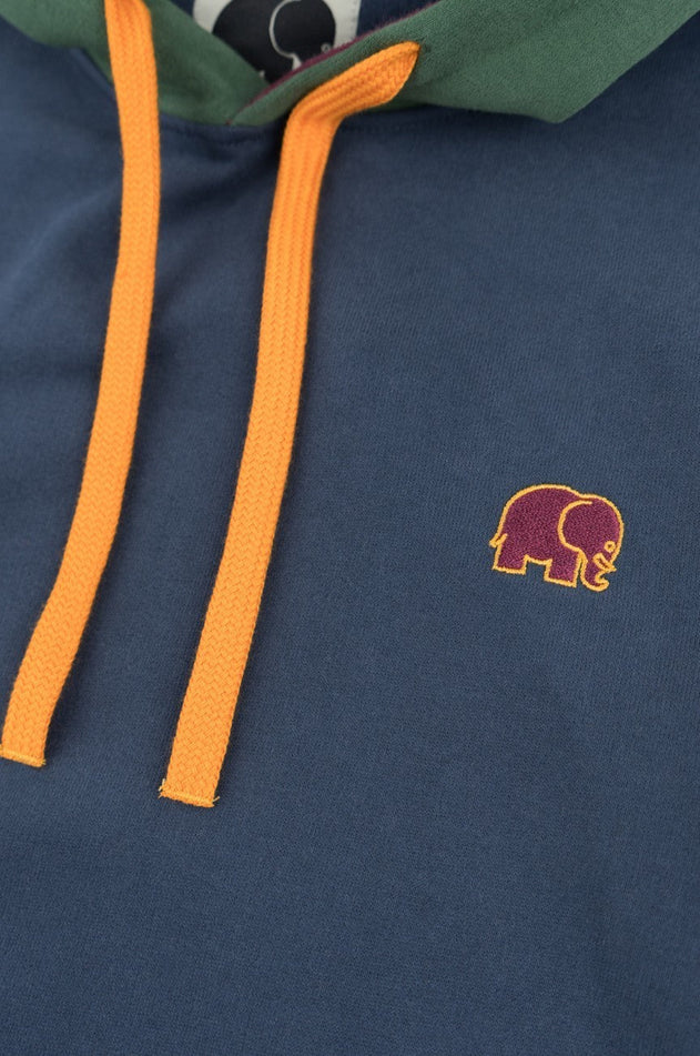 Kleurblok hoodie trendsplant blauw