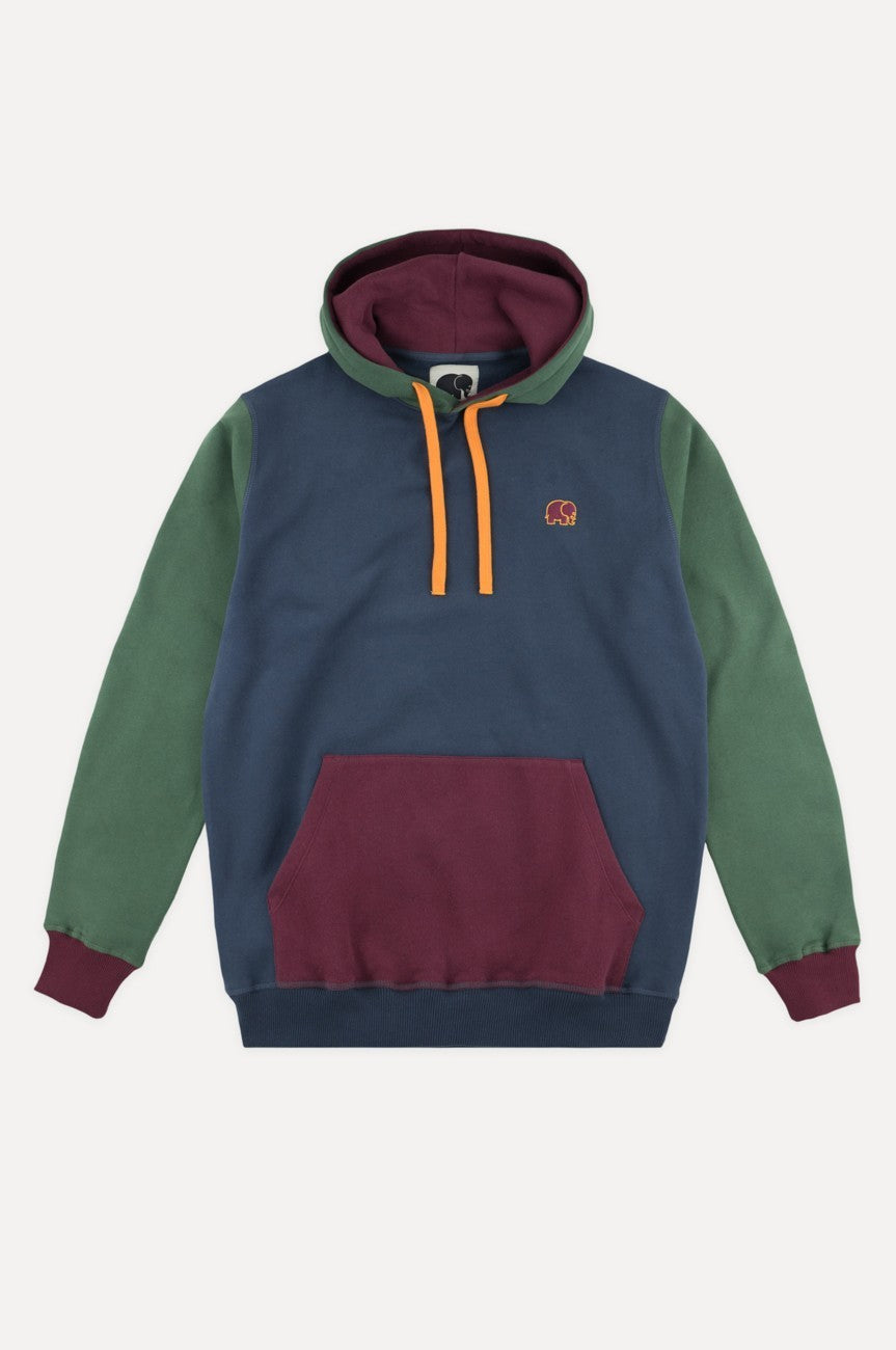 Kleurblok hoodie trendsplant blauw