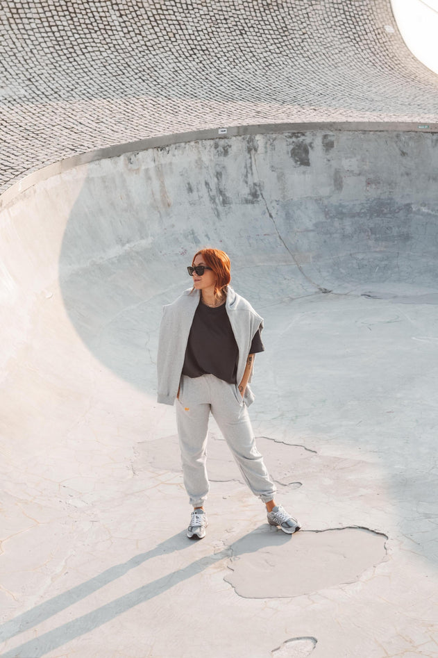 Organic Essential Sweatpants Heather Gray