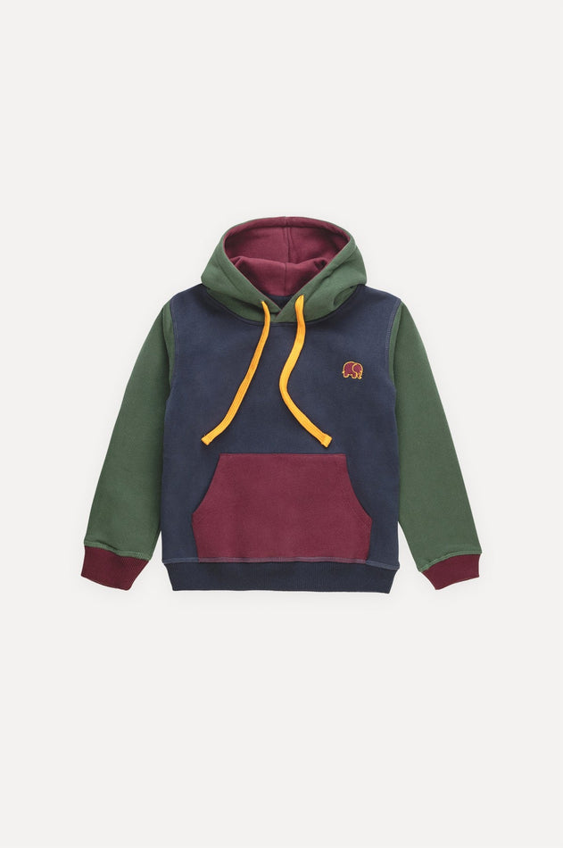 Kid's Color Block Hoodie Trendsplant Blue