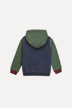 Kid's Color Block Hoodie Trendsplant Blue