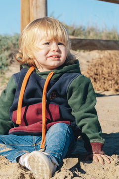 Kid's Color Block Hoodie Trendsplant Blue