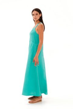 Tank Linen Maxi Dress Green