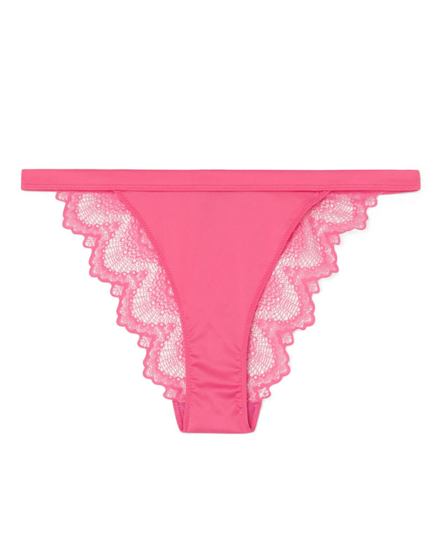 Satijn Kant Bikini Tanga Bubblegum Roze