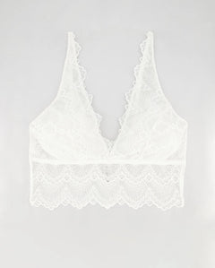 Kanten dompel bralette top blanche wit