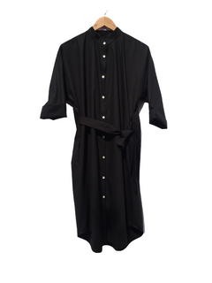 Ovaal shirt jurk biologisch zwarte poplin