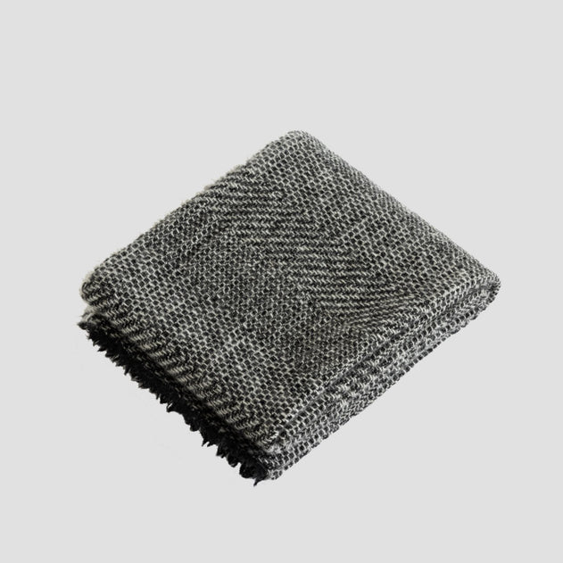 Finse wollen sjaal textuur zwart