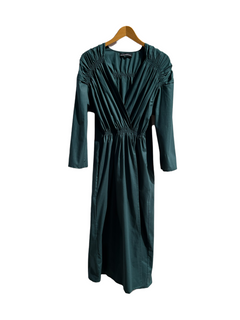 Wikkel jurk biologische groene popelin