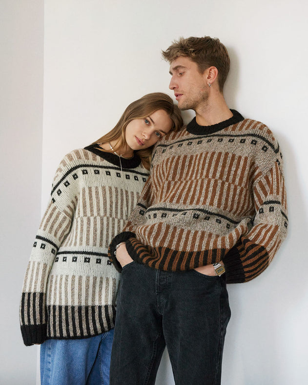 Ethno Alpaca Wool Sweater Bruin