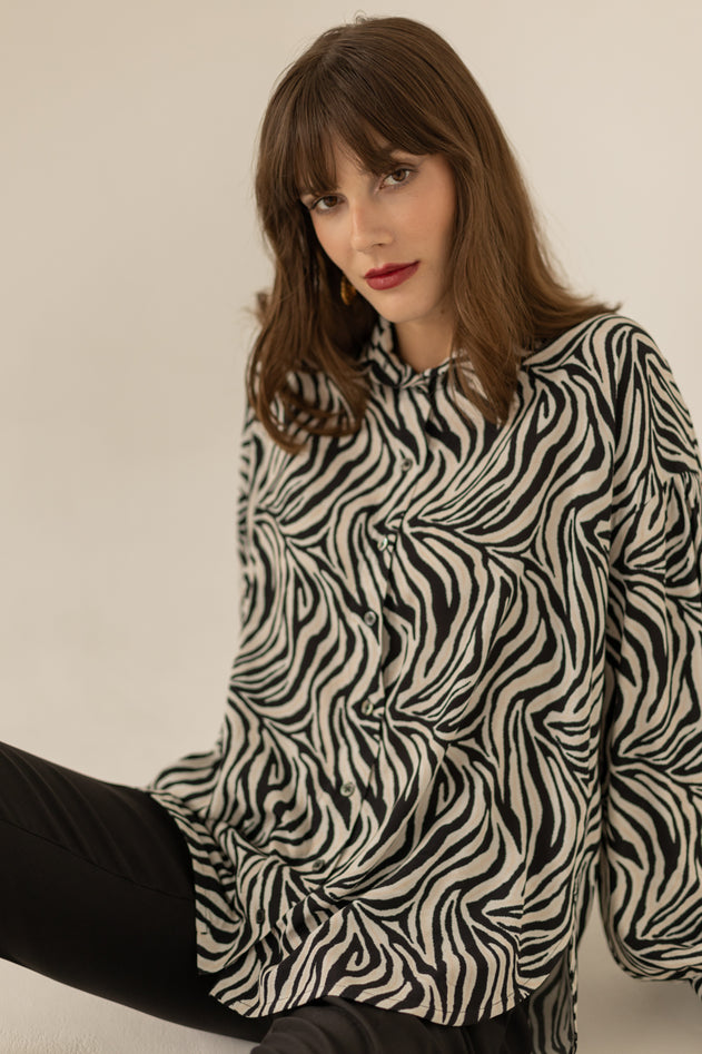 Geometric Blouse Zebra