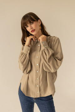 Noel Button-up Shirt Beige