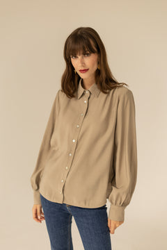 Noel Button-up Shirt Beige