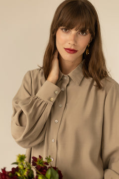 Noel Button-up Shirt Beige