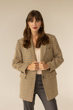 Maddison Blazer Houndstooth Print