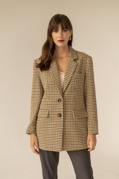 Maddison Blazer Houndstooth Print