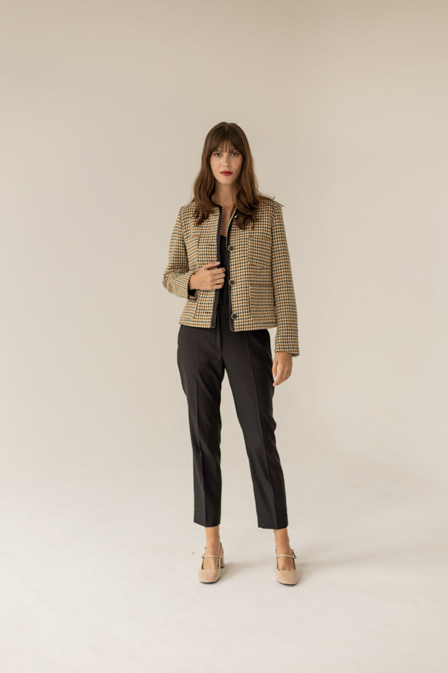 Jane Jacket Houndstooth Print