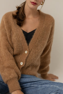 Mia Mohair Cardigan Caramel