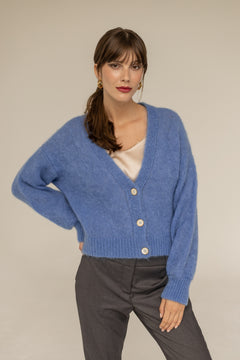 Mia Mohair Cardigan Blue