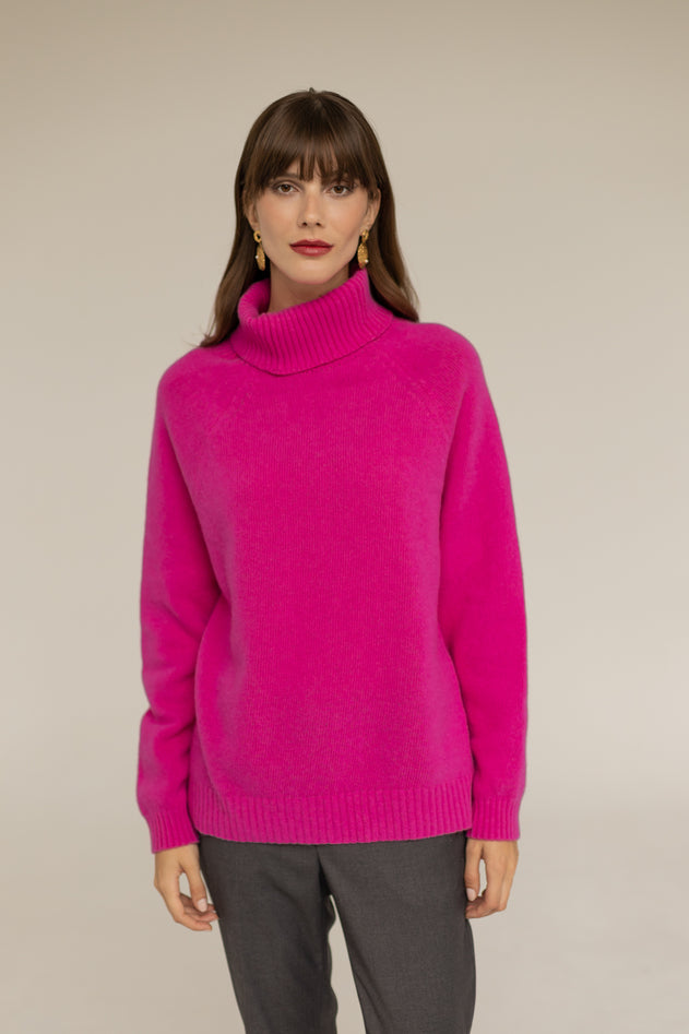 Cashmere Turtleneck Fuchsia