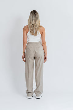 Frankie Pinstripe Broek Beige