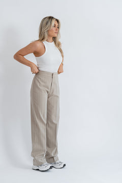 Frankie Pinstripe Broek Beige