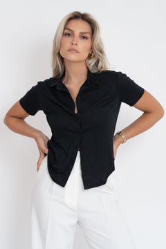 Alice Korte Mouw Shirt Zwart