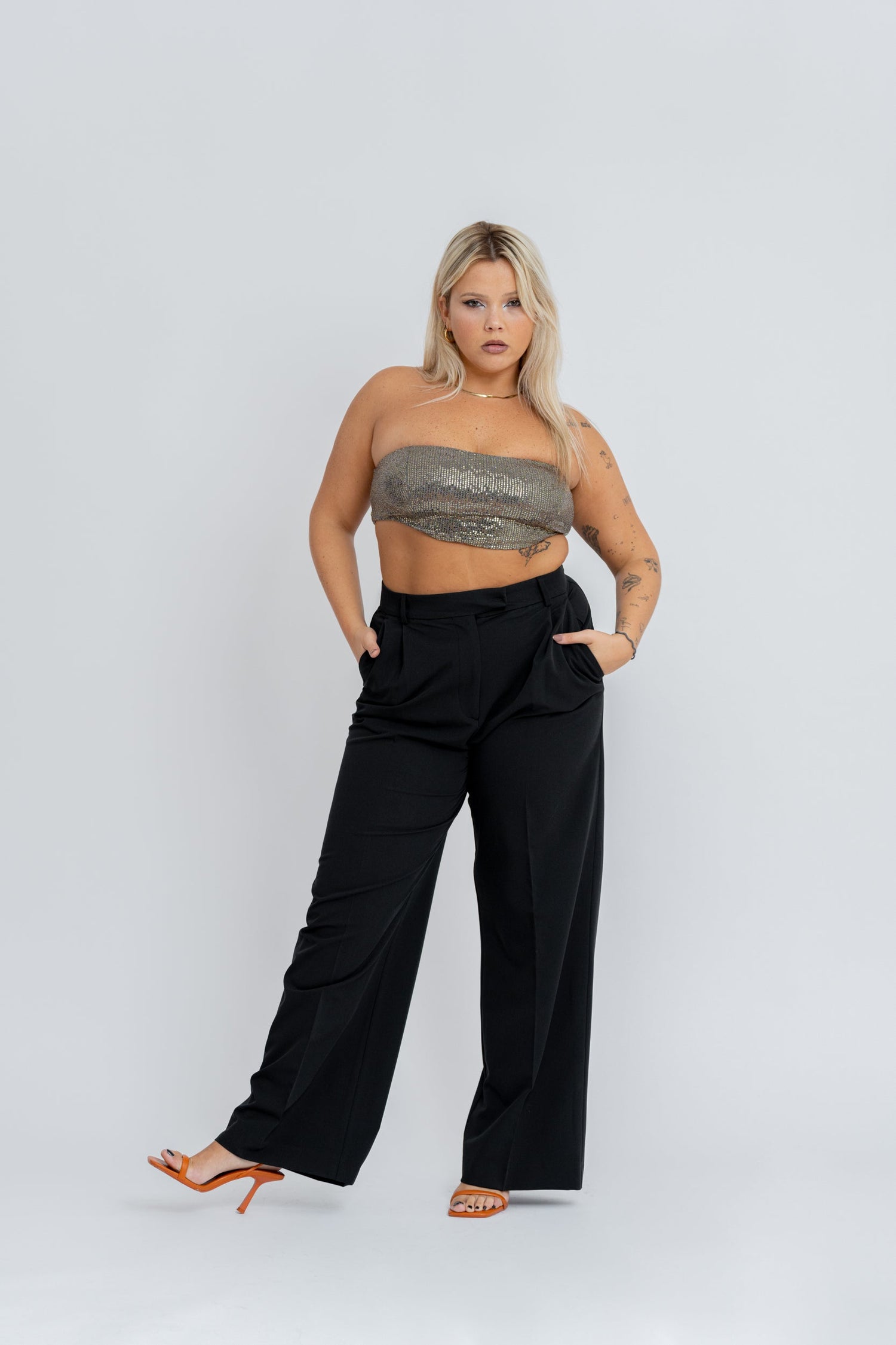 Jagger Getailleerde Broek Zwart