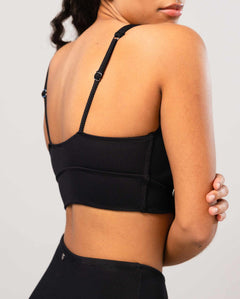 Plunge Bikini Top Zwart Rib