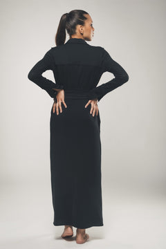 Maxi -shirtjurk in zwart