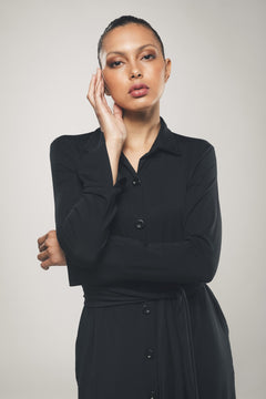 Maxi -shirtjurk in zwart