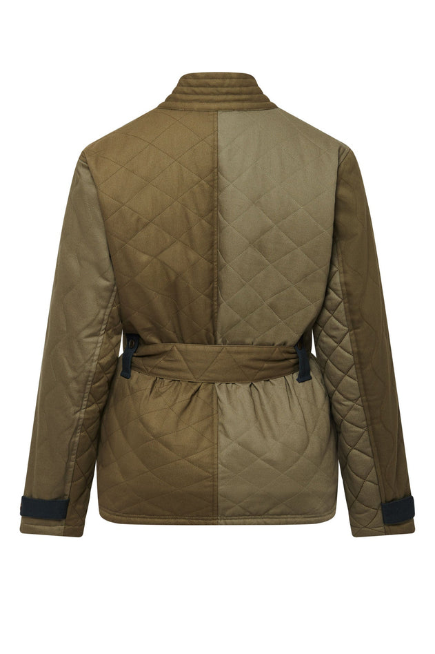 Zuri Katoenen Patchwork Jas Groen