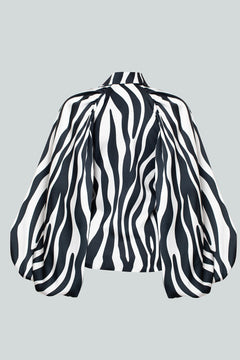 Glaze zebra bedrukte blouse